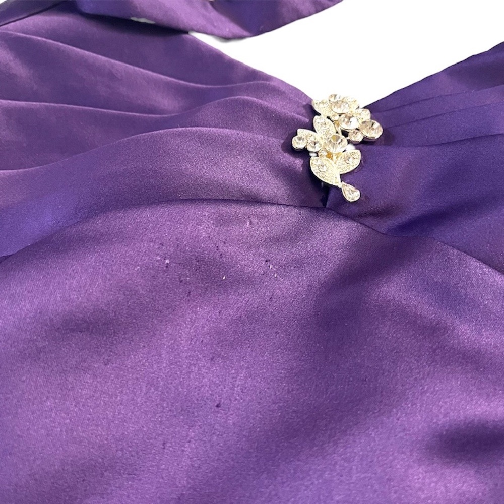 Vintage Roberta purple halterneck prom homecoming dress size 9/10 - Picture 5 of 5